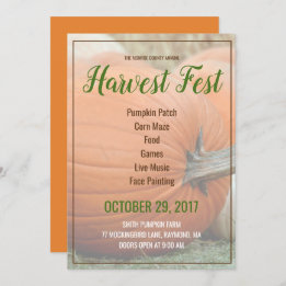 Customise Your Own Harvest Fest Pumpkin Invitation
