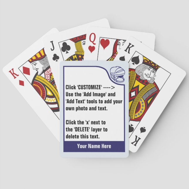 Customise Your Own Hockey Trading Card Deck (Back)