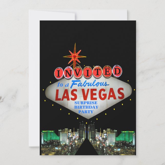Customise Your Own Las Vegas Sign Invitations (Front)