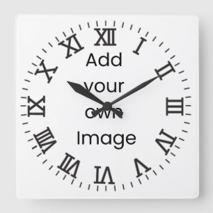 Customise Your Own (Lines and Roman Numerals) Square Wall Clock