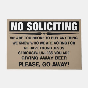 Customise Your Own No Soliciting Sign Doormat
