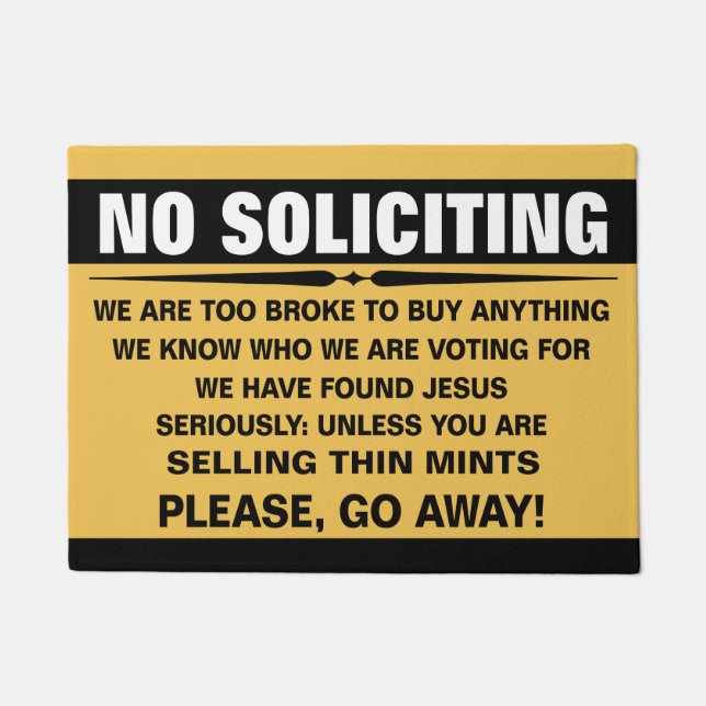 Customise Your Own No Soliciting Sign Doormat (Front)