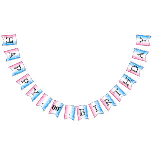Customise Your Own - Pink and Blue Bunting Flags