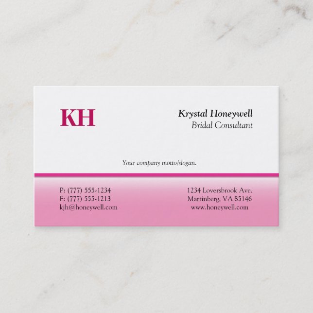 Customise Your Own Pink Business Card (Front)