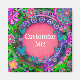 Customise your Own Pink Floral Inspirivity Magnet