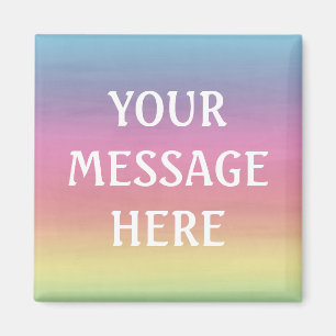 Customise your own rainbow watercolor background magnet