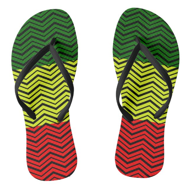 Customise Your Own - Rasta Flip Flops (Footbed)