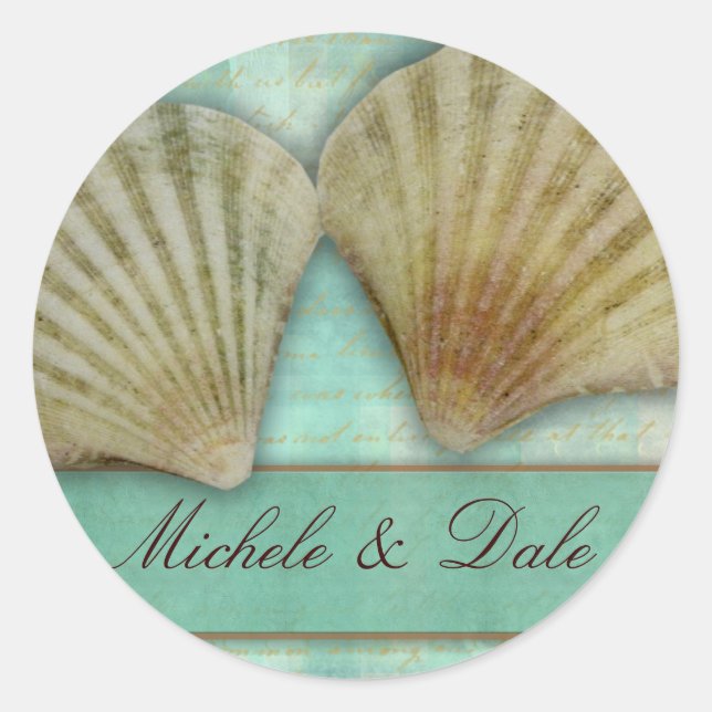 Customise your own seashell design classic round sticker (Front)