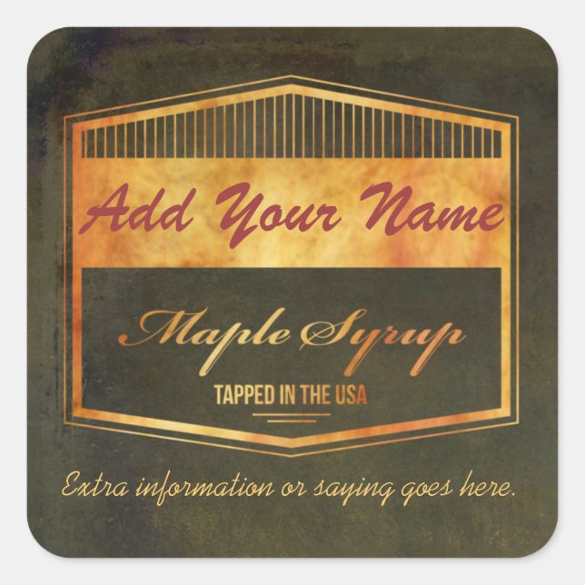 Customise Your Own Text Maple Syrup Label (Front)