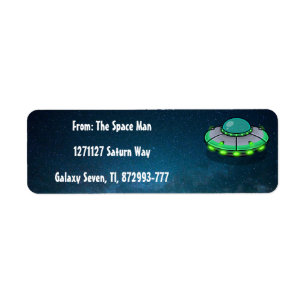 Customise your own U.F.O. Return Address Label