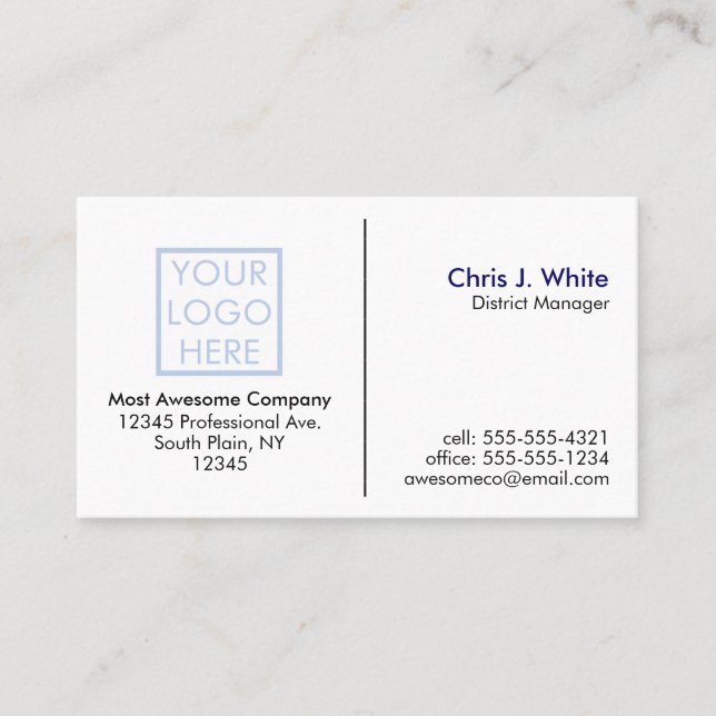 Customise Your Own - Your Logo - Plain White Business Card (Front)