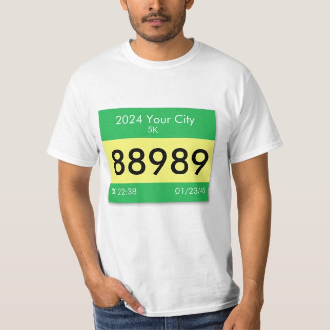 Customise your race bib on a shirt! T-Shirt (Front)