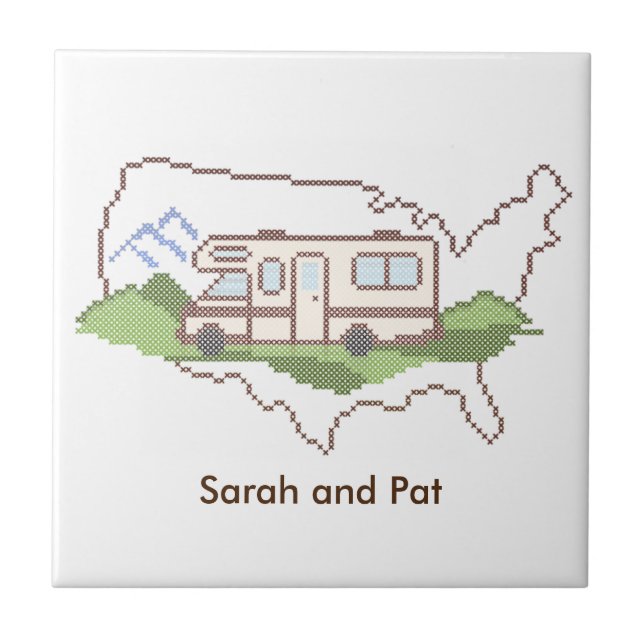 Customise Your Road Trip USA Ceramic Tile (Front)