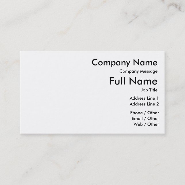 Customise Your Standard Business Card, 100 pack Business Card (Front)
