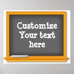Customise Your Text Chalkboard Poster