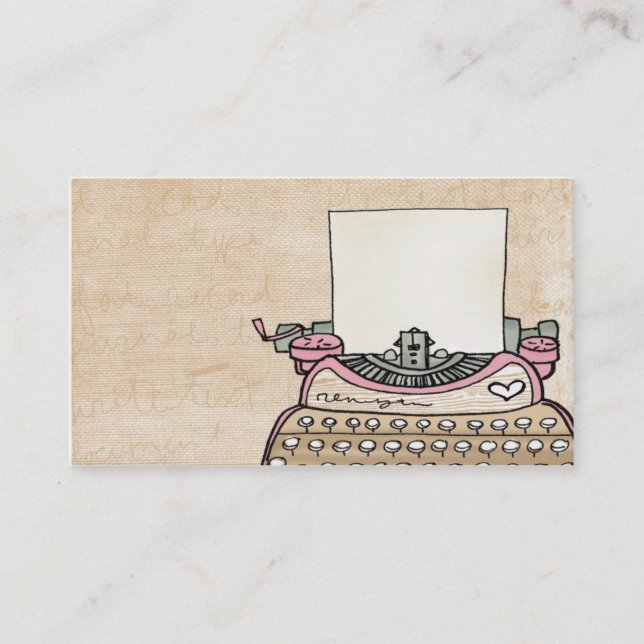 customise- your typewriter business card (Front)