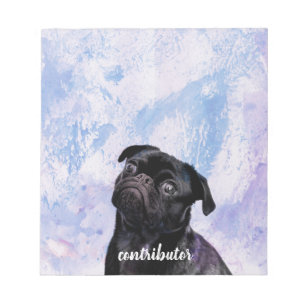 Customise Your Very Own Black Pug Contributor Dog Notepad