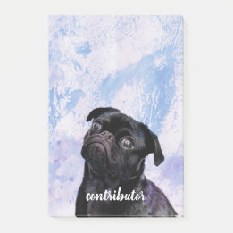 Customise Your Very Own Black Pug Contributor Dog Post-it Notes
