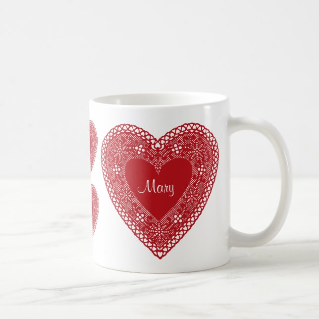 Customise Your Vintage Lace Heart Mug (Right)