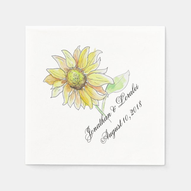 Customise your wedding napkins Fall Sunflowers (Front)