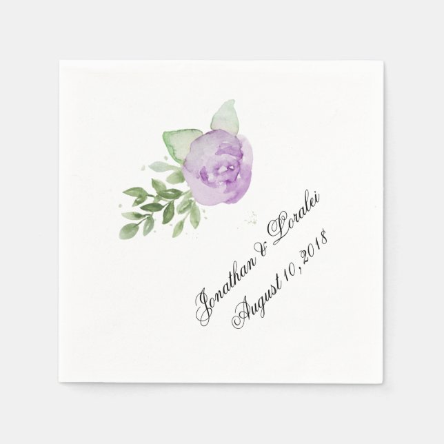 Customise Your Wedding Napkins Lavender Rose (Front)