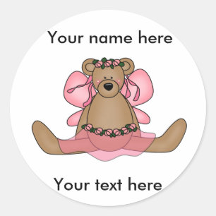 Customise Yourself Ballerina Bear Classic Round Sticker