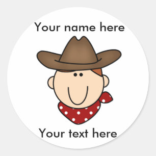 Customise Yourself Cowboy  Classic Round Sticker