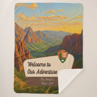 Customise Zion Canyon Family Adventure Sherpa Blanket