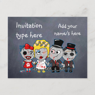 Customise Zombies wedding bride groom accessories Invitation