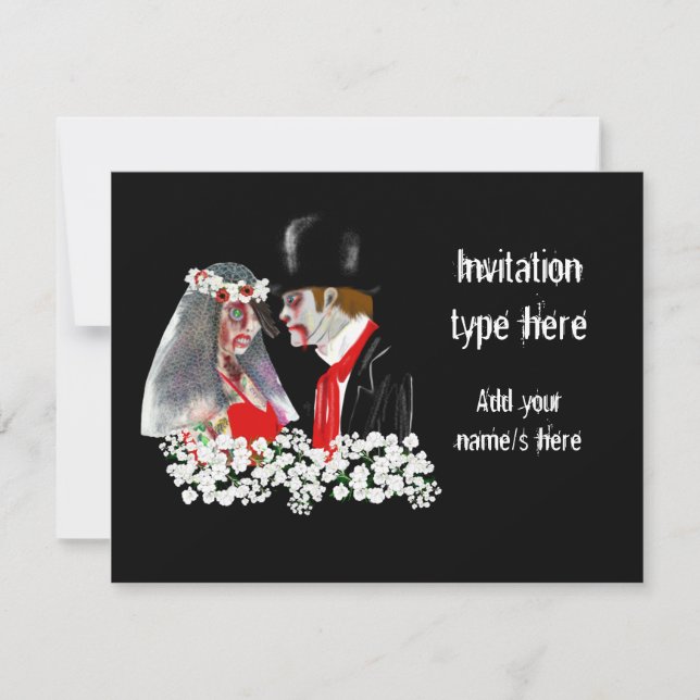 Customise Zombies wedding bride groom accessories Invitation (Front)
