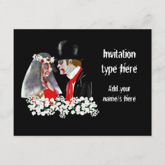 Customise Zombies wedding bride groom accessories Invitation