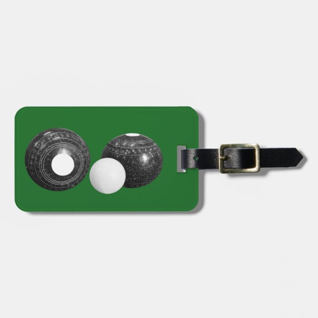 Customiseable Lawn Bowls Luggage Tag (Front Horizontal)