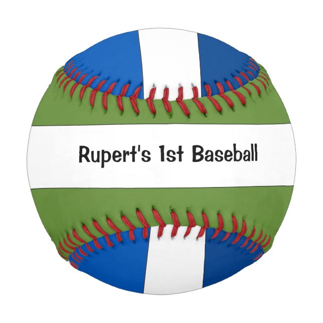 Customised 1st Baseball Green and Blue Baseball (Front)