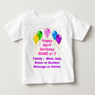 Customised 1st Birthday Shirts for Family, Any AGE