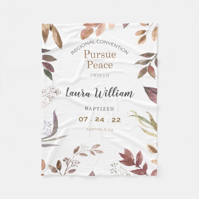 Customised 2022 JW Convention Baptism  Fleece Blan Blanket (Front)