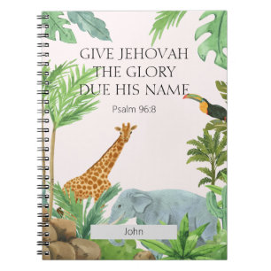 Customised 2025 JW Year Text Psalm 96:8 Animal Notebook