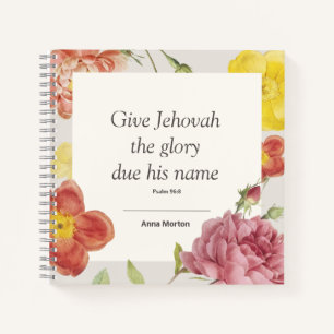 Customised  2025 JW Year Text Psalm 96:8 Notebook