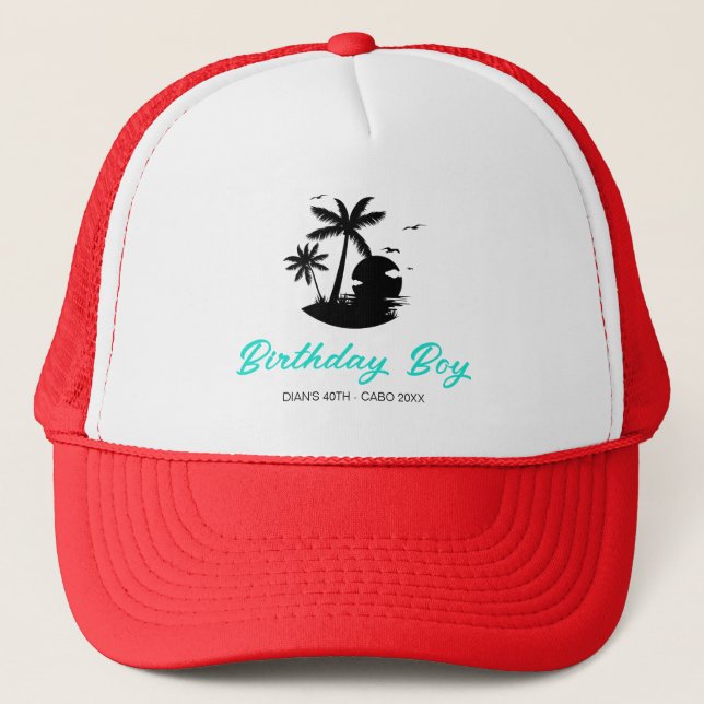 Customised 20th 30th 40th 50th Birthday Boy Squad Trucker Hat (Front)