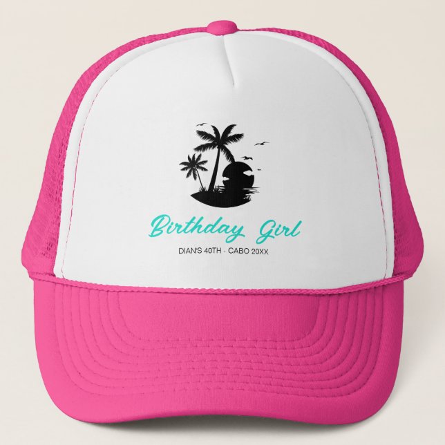 Customised 20th 30th 40th 50th Birthday Girl Squad Trucker Hat (Front)