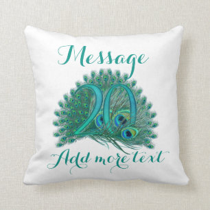 Customised 20th wedding anniversary text pillow