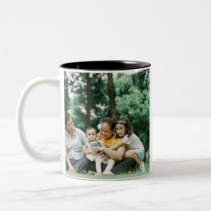 Customised 2 Family Photo Double Sided Template Two-Tone Coffee Mug