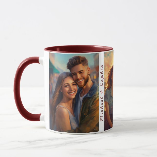Customised 3 Photo Printed Mug (Left)
