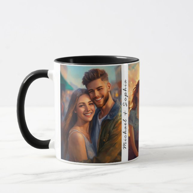 Customised 3 Photo Printed Mug (Left)