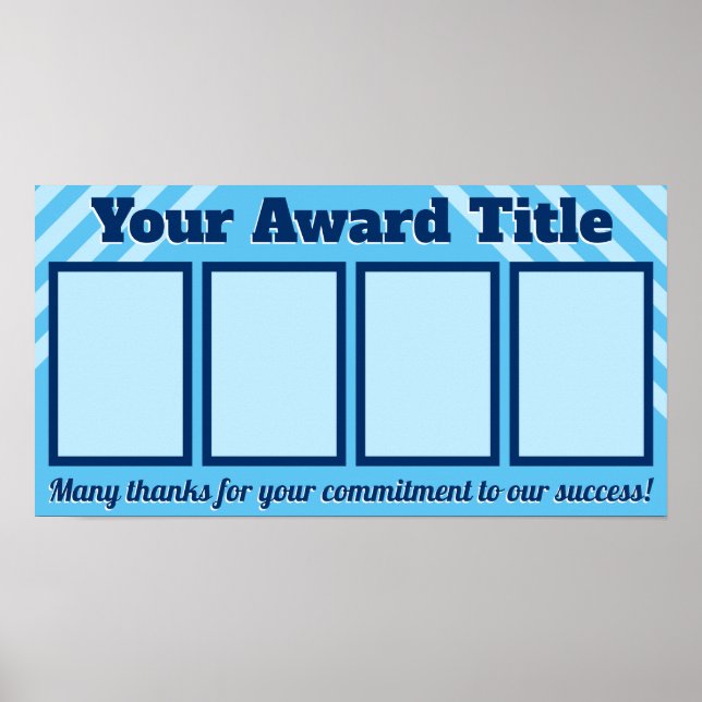Customised 4-photo employee student award display poster (Front)