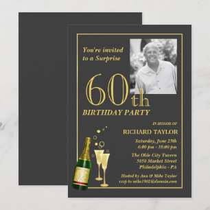 Customised 60th Birthday Party Invitations