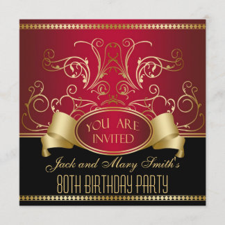 Customised 80th Birthday Party Invitation