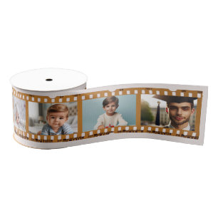 Customised 8-Photo Film Negative All-Occasion Pink Grosgrain Ribbon