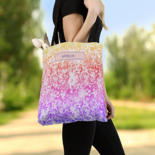 Customised abstract art pastel floral Tote bag
