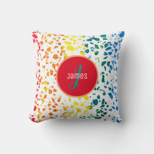 Customised Abstract Terrazzo Colourful Pattern Cushion
