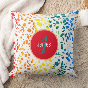 Customised Abstract Terrazzo Colourful Pattern  Cushion